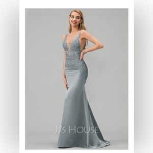 NWOT dusty blue jjhouse gown